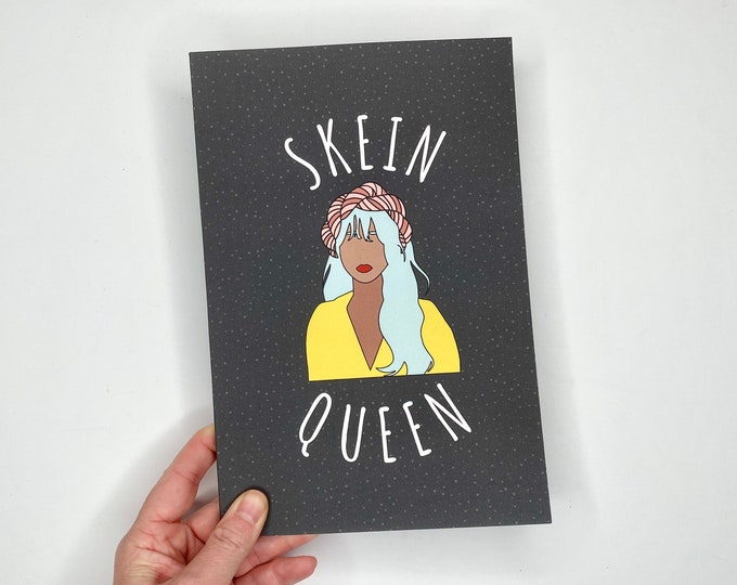 Skein Queen Notebook, Crochet Notebook, Blank Notebook For Crocheters, Gifts for Crocheters, Crocheter Accessories, Crochet Grids Notebook