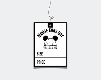 Printable Mouse Ears Beanie Tags