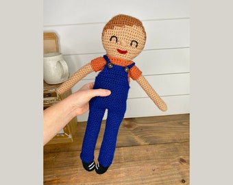 Amigurumi Crochet Boy Doll Pattern, Crochet Baby Doll, Easy Crochet Amigurumi Patterns, Crochet Boy Doll Pattern, Crochet Rag Doll