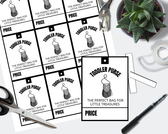 Printable Crochet Boho Bag Tags