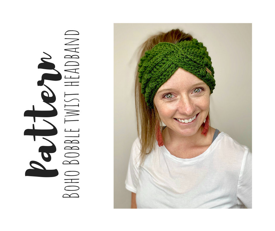 Boho Bobble Twist Headband Crochet Pattern