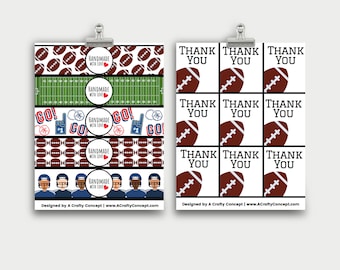 Football Wrap Labels- Handmade with love- PDF Download