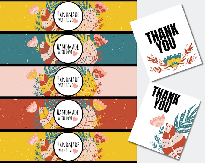 Boho Leaf Wrap Labels