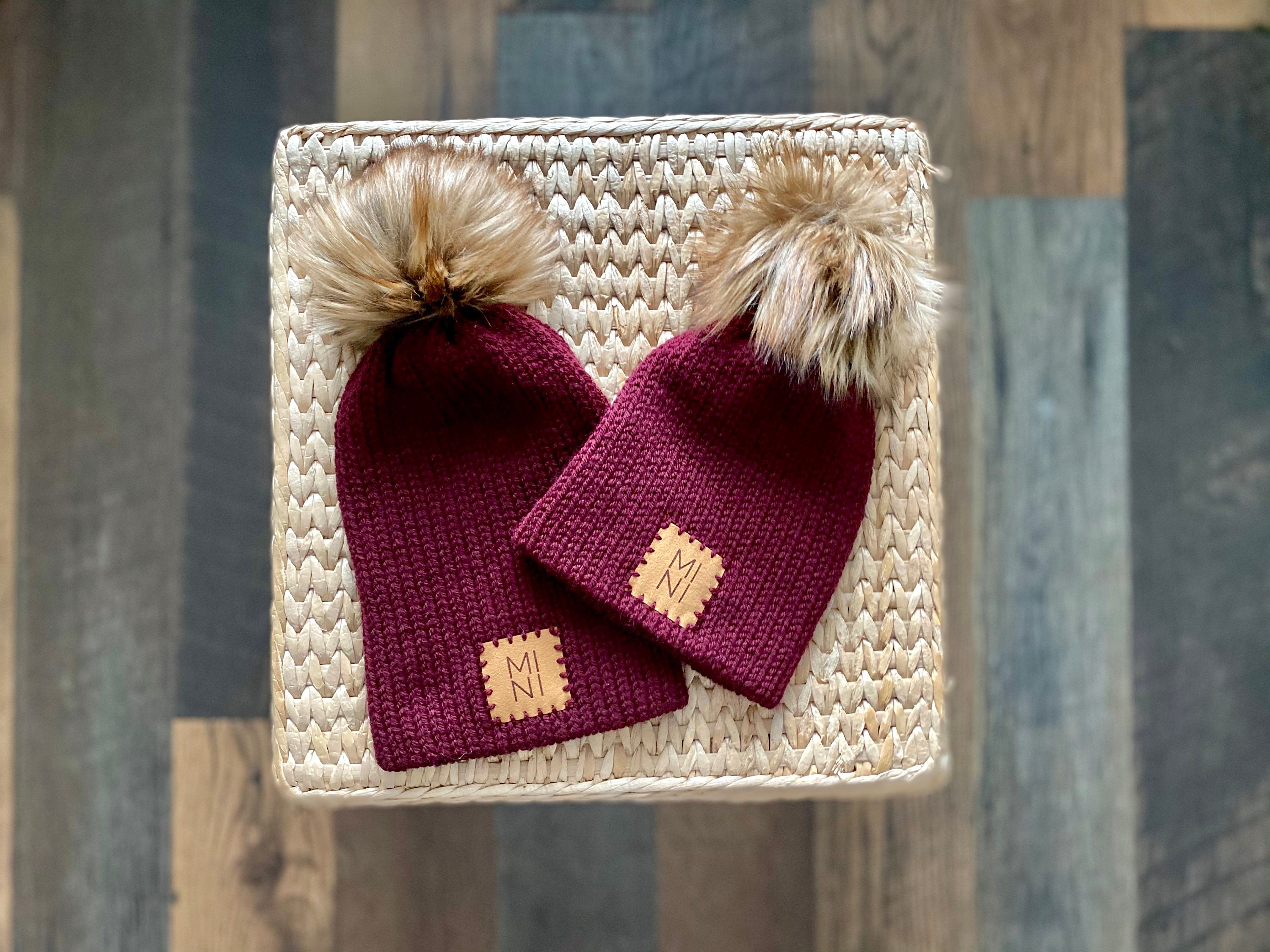 Maroon Mommy and Me Matching Hat, Mama and Mini Hats, Mommy and Me Hat