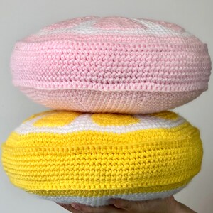Crochet Lemon Pillow, Round Pillow, Lime Pillow , Orange Slice Pillow Pattern, Citrus Pillow, Crochet Citrus Pattern, Crochet Pattern image 4