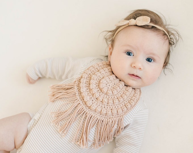 Bitty Boho Bib Crochet Pattern - Crochet Baby Bib Pattern
