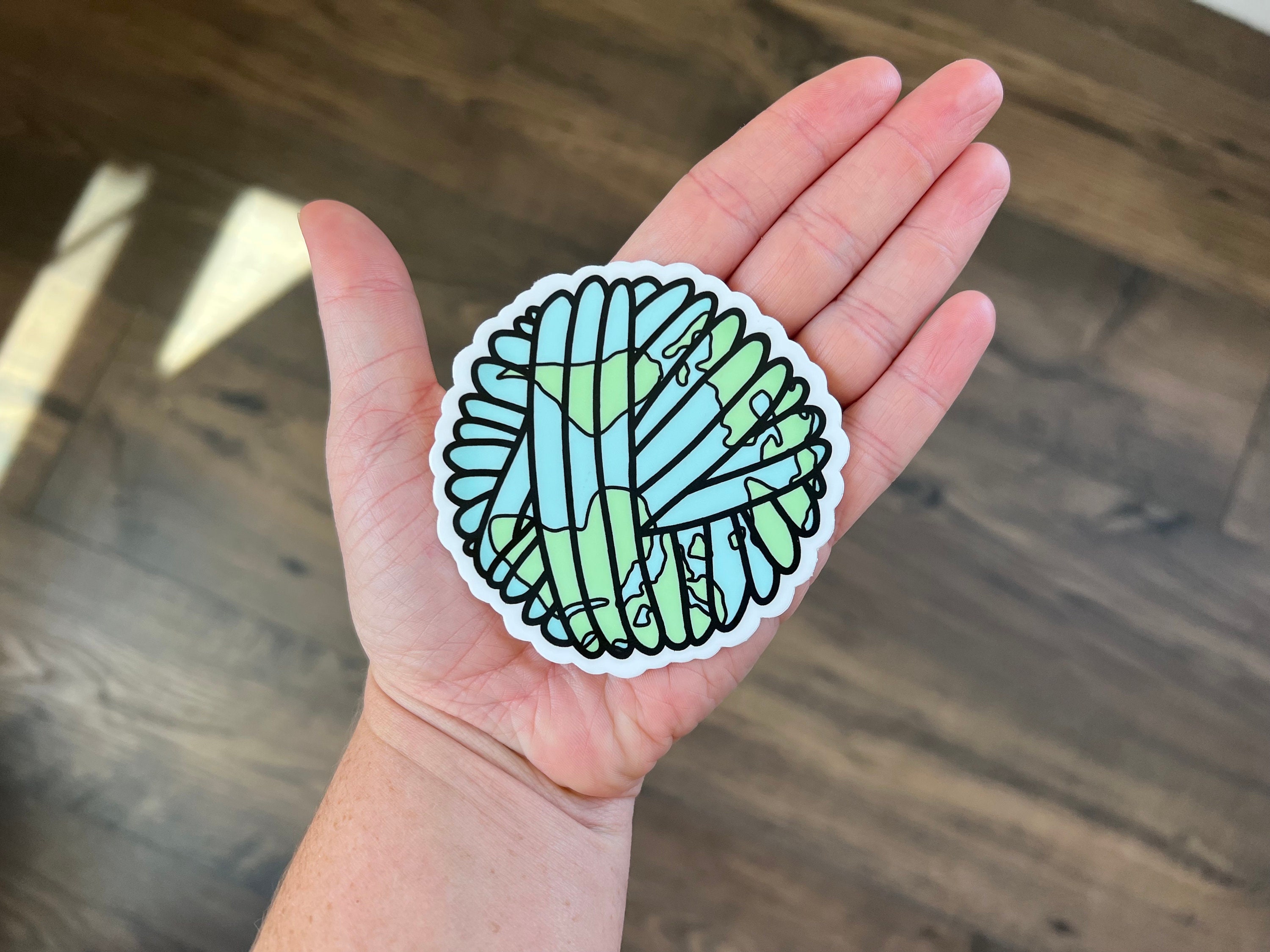 Yarn Ball Earth Sticker Yarn Ball World Sticker Gifts for Etsy