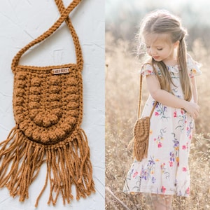 Modèle au crochet de sac pour enfant, sac à main au crochet, sac bandoulière, sac bohème au crochet, modèle de sac à main pour tout-petit au crochet, téléchargement numérique