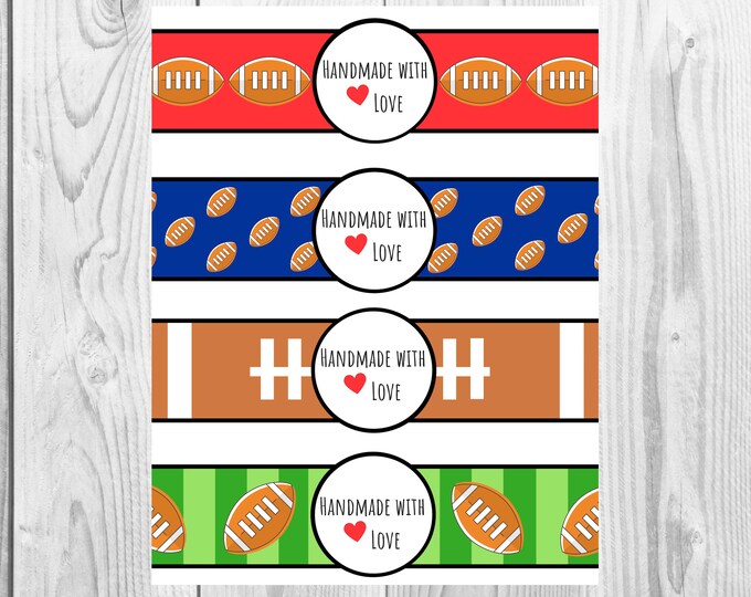 Football - Handmade with Love - Product Wrap Labels - PDF