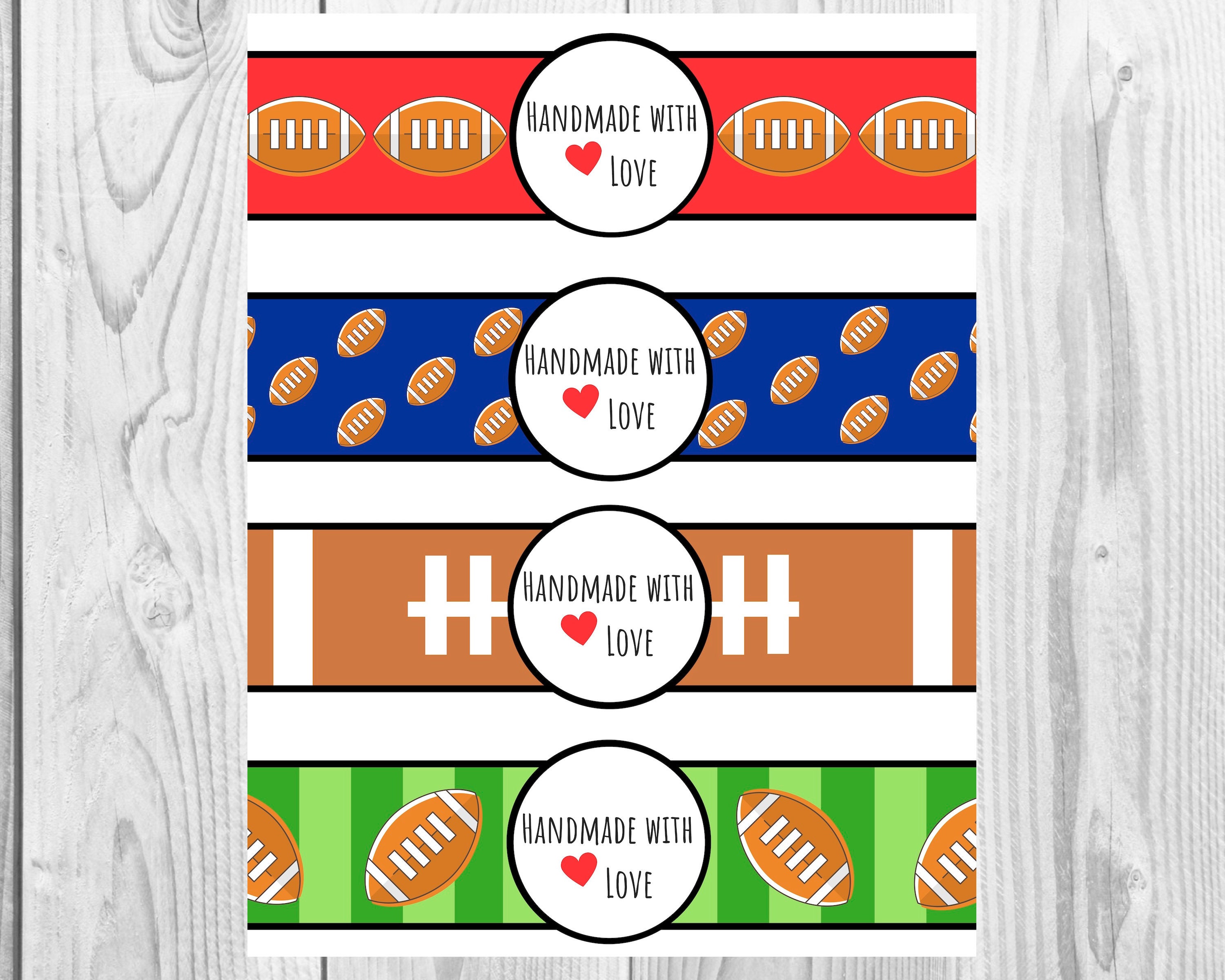 Football Handmade With Love Product Wrap Labels Pdf Football Handmade With Love Product Wrap Labels Pdf