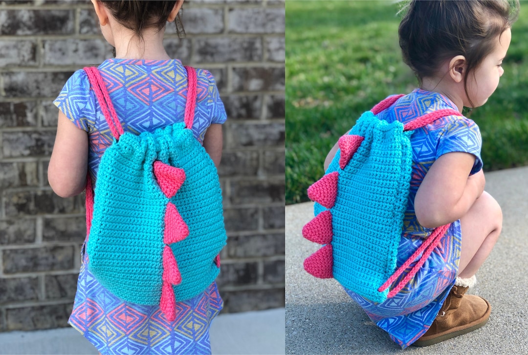 Crochet Dinosaur Backpack, Crochet Backpack Pattern, Crochet Kids