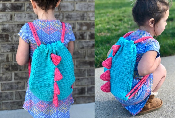 Crochet Dinosaur Backpack, Crochet Backpack Pattern, Crochet Kids Backpack,  Crochet Dino Backpack, Crochet Drawstring Bag, CROCHET PATTERN