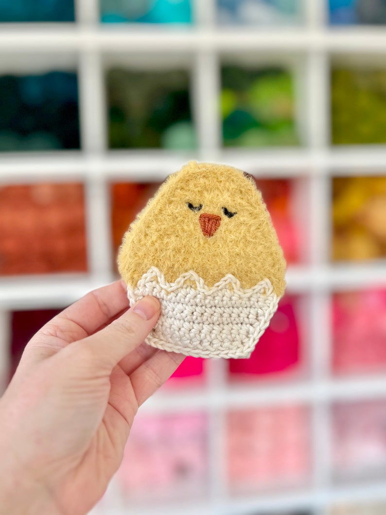 Nachfüllbares Küken Ei Häkelanleitung, Küken Ei Tasche häkeln, Küken Geschenk häkeln, Ei häkeln, umweltfreundlich häkeln Bild 3