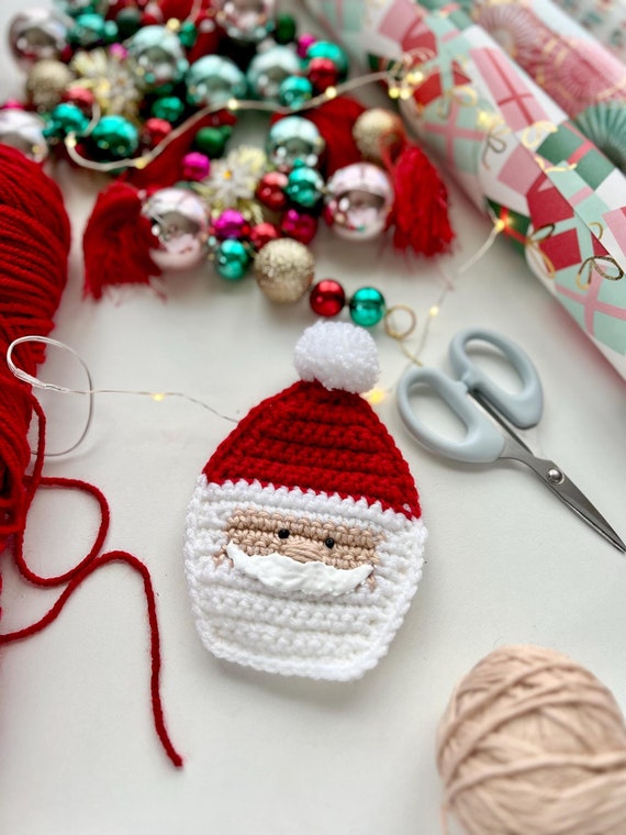 Crochet Santa Gift Pocket Pattern, Crochet Santa Pattern, Crochet Christmas Pattern, Crochet Gift Card Holder, Crochet Gift Bag, Santa Claus