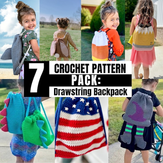 Crochet Dinosaur Backpack, Crochet Backpack Pattern, Crochet Kids