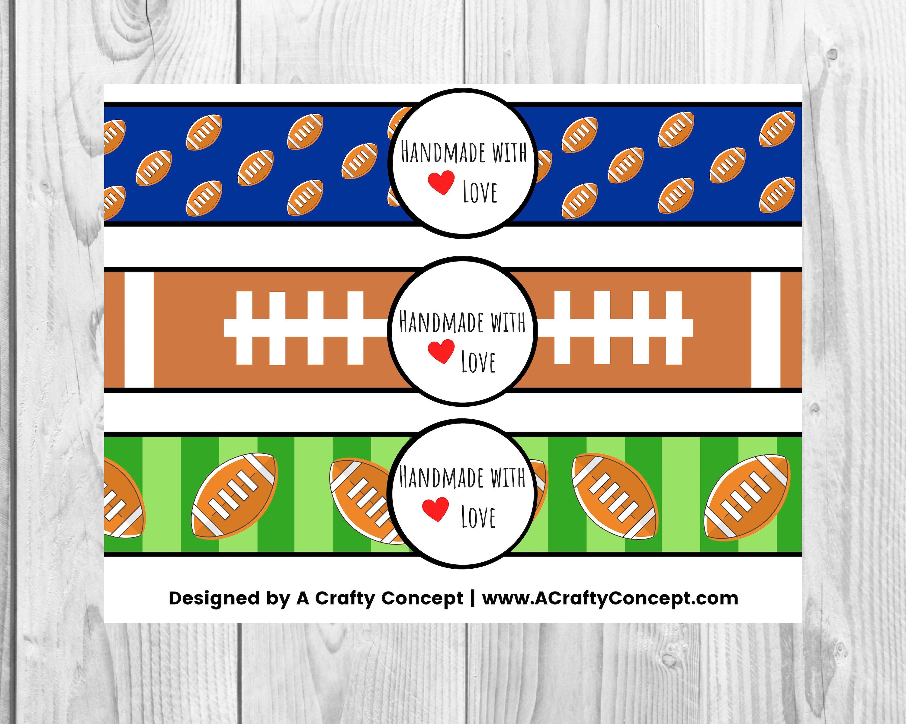 Football Handmade With Love Product Wrap Labels Pdf Football Handmade With Love Product Wrap Labels Pdf