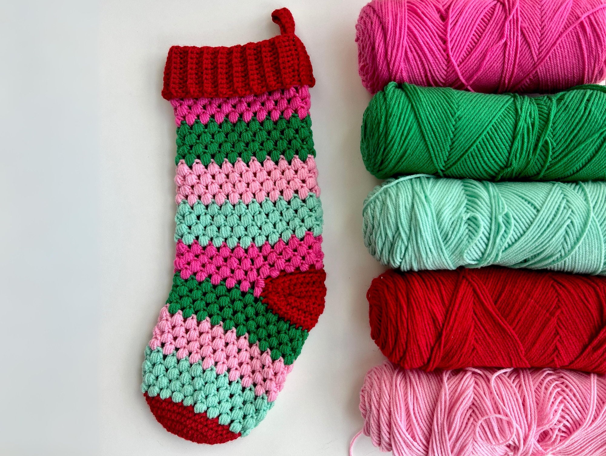 Quick & Easy Puff Stitch Stocking Crochet Pattern 