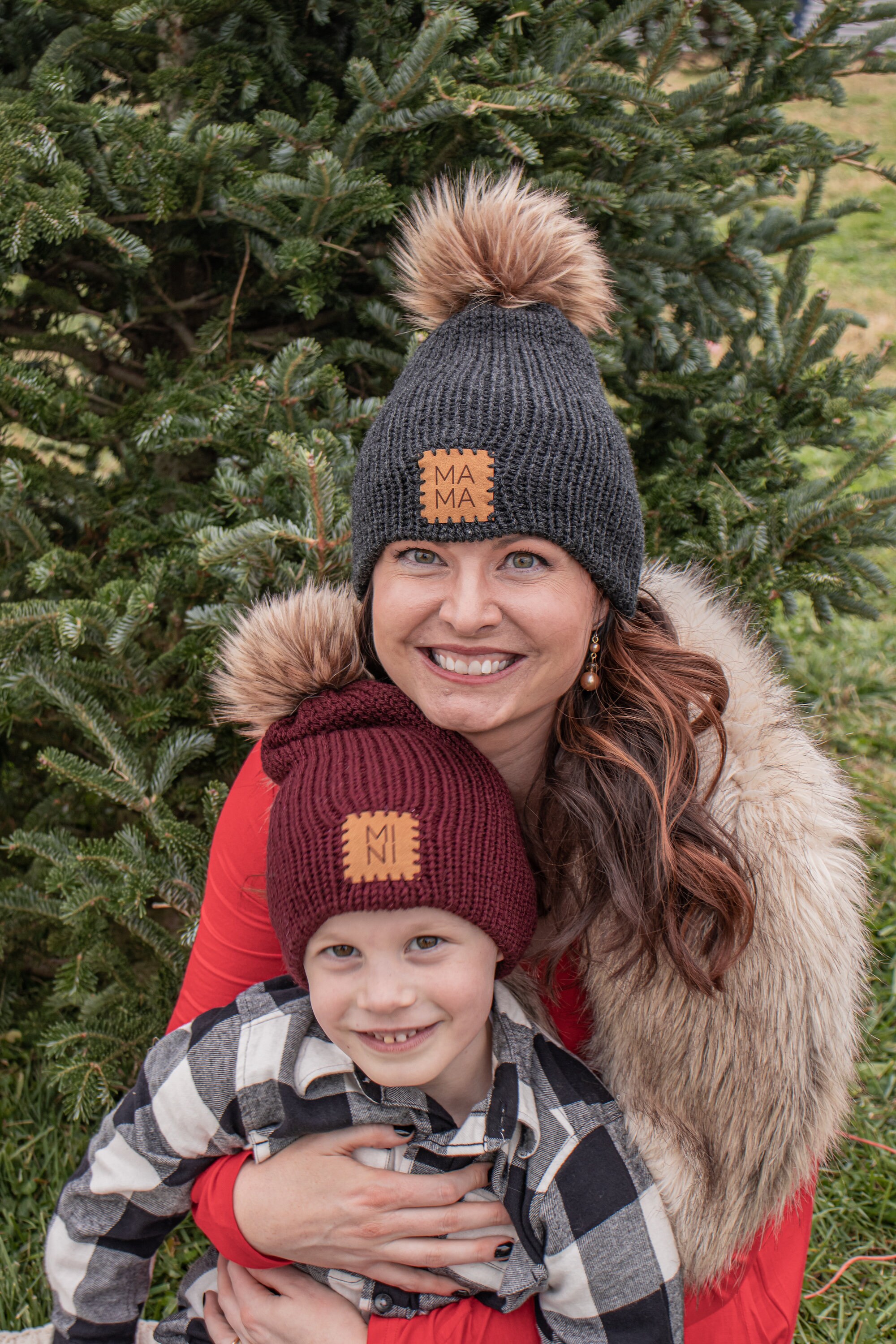 Maroon Mommy and Me Matching Hat, Mama and Mini Hats, Mommy and Me Hat Set, Matching Winter Hats