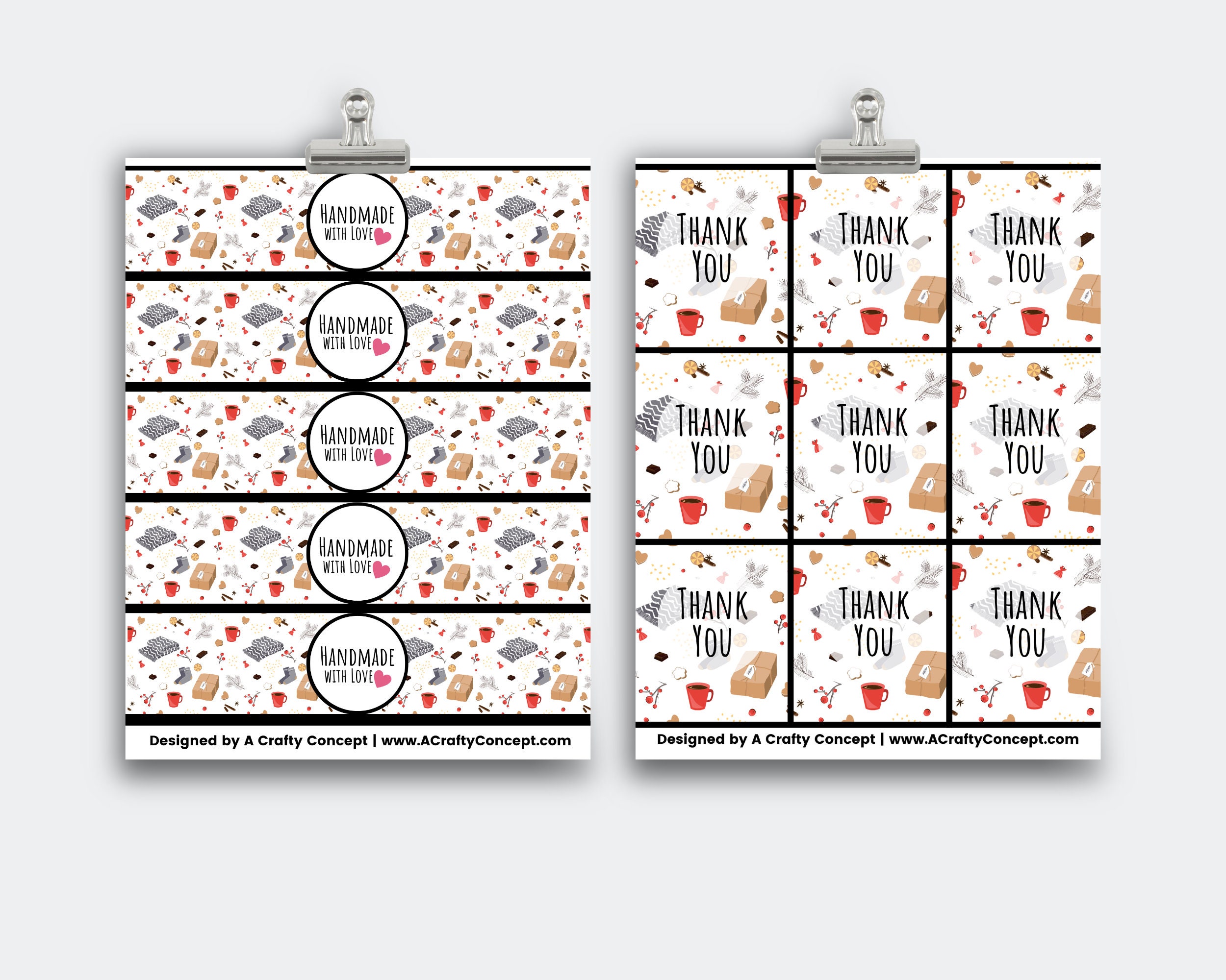 Sewn With Love Tags Printable. Made With Love Product Tags. Gift Tags for  Handmade Items. Business Tags for Sewing, Crochet, Quilt Packaging 