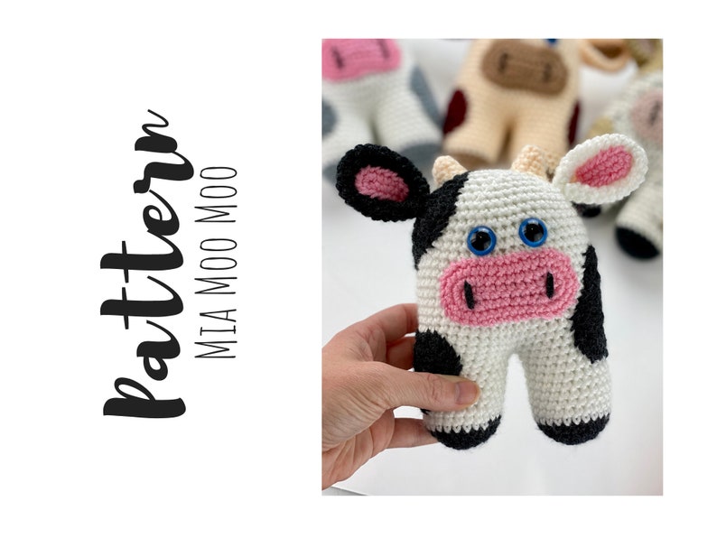 Cute Crochet Cow Amigurumi Pattern Make Your Own Adorable Cow Toy, Crochet Pattern Animal, Crochet Cow Pattern image 2