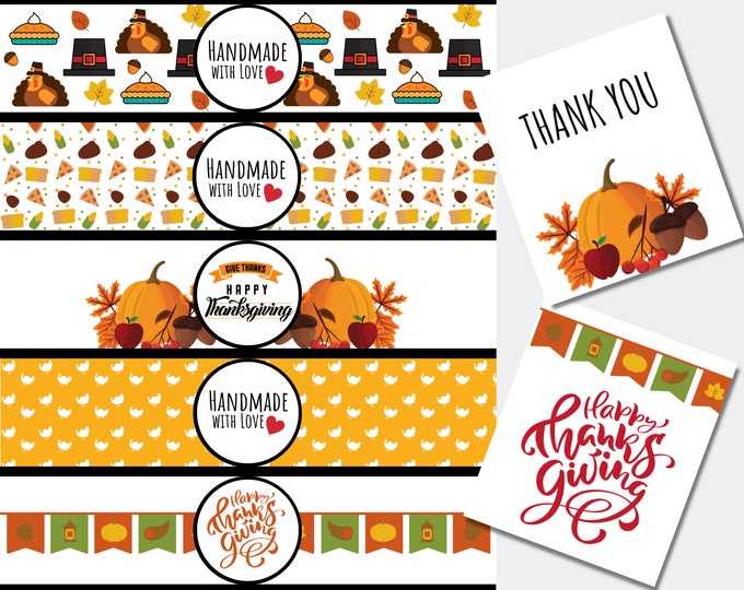 Thanksgiving inspired Wrap Labels