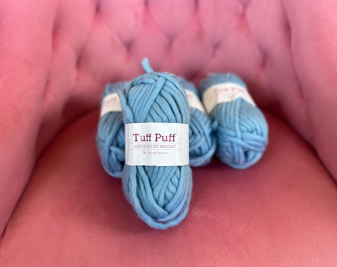 Sky Blue Knit Picks Tuff Puff Super Bulky Yarn