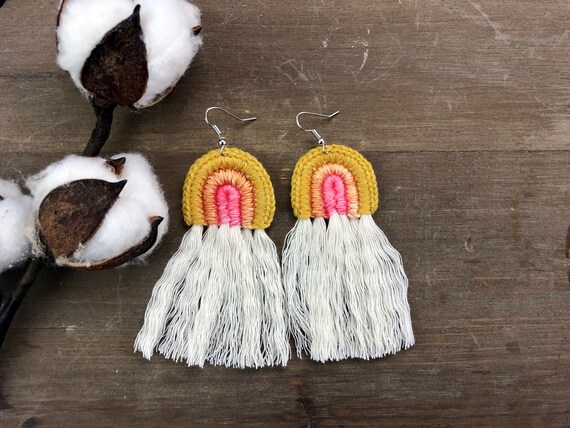 Crochet tassel earrings deals