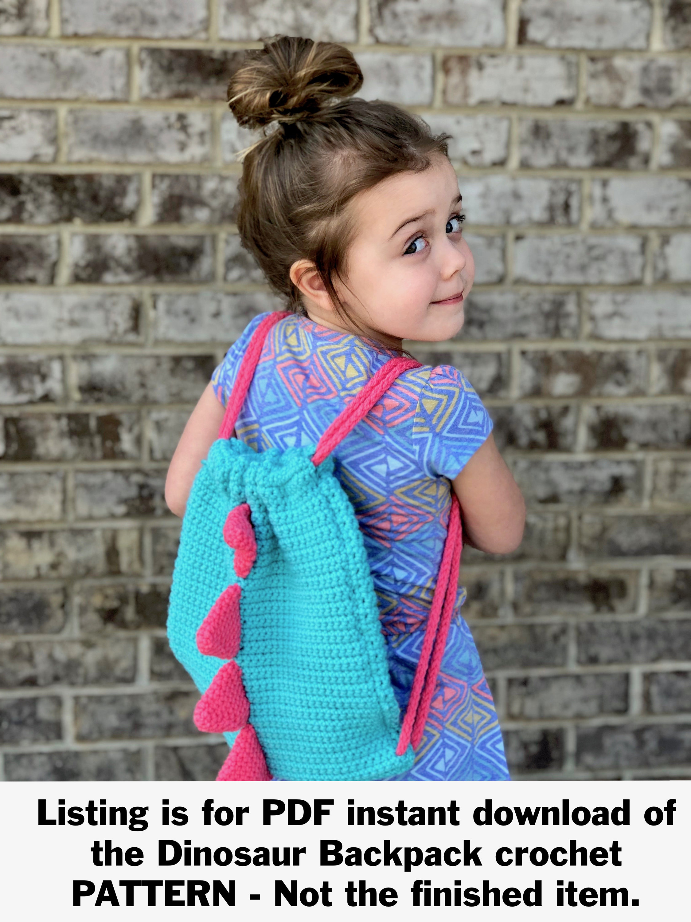 crochet dinosaur backpack