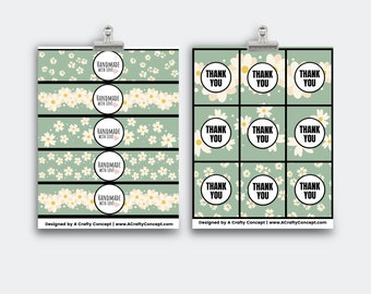 Daisy Wrap Label Product Tags PDF