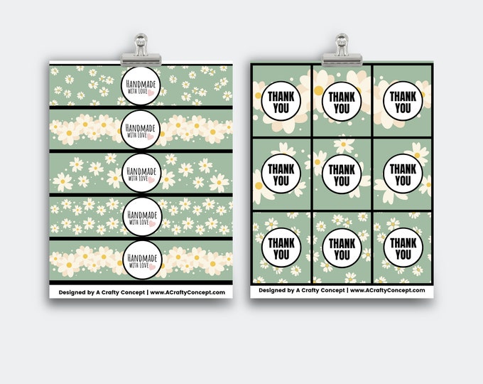 Daisy Wrap Label Product Tags PDF