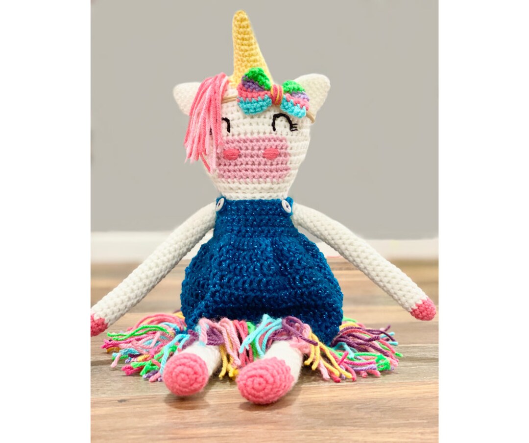 Crochet Unicorn Girl Doll Toy