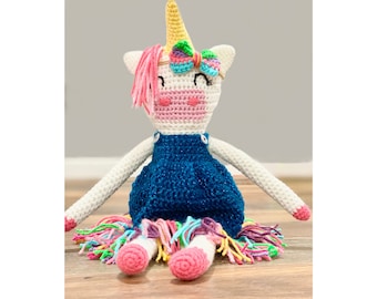 Crochet Unicorn Doll Pattern, Crochet Unicorn Toy Pattern, Unicorn Amigurumi Doll, Crochet Doll Pattern, Crochet Unicorn Plushie