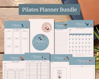 Pilates Journal Tracker Printable Pilates Planner Fitness Plan Tracker Pilates Cards Exercise Journal for Pilates Lover friend Gift