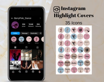 Pole Dance Instagram Highlights Cover Pole Fitness Tänzer Exotic Insta Highlight Freund Geschenk für Schwester Social Media Highlight Covers