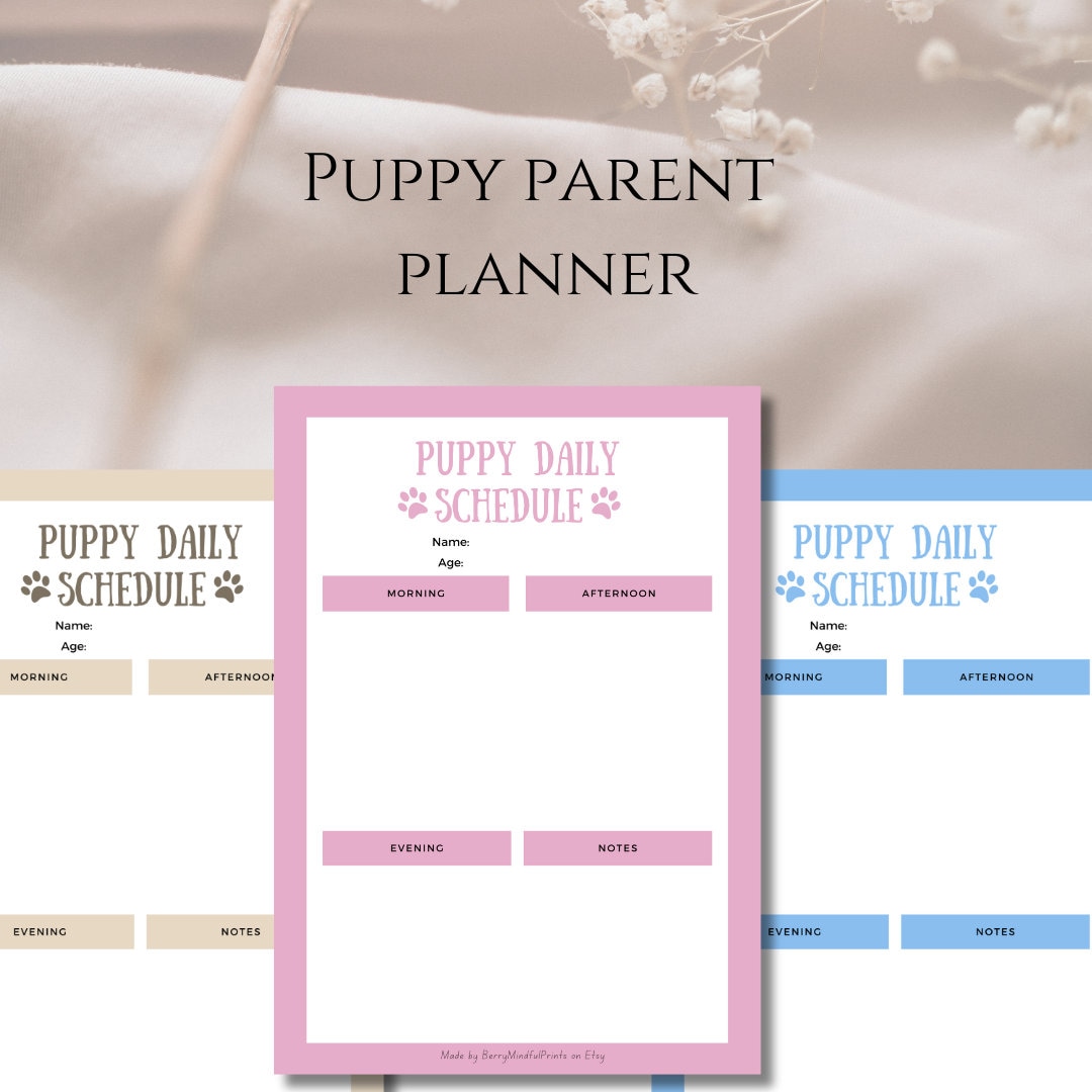 Puppy Planner Journal Printable Tracker for New Dog Owners Routine ...