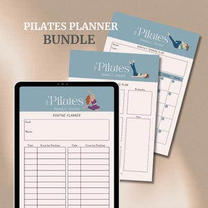 Pilates Journal Tracker Printable Pilates Fitness Plan Tracker Exercise Journal for Pilates Lover friend Gift
