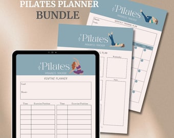 Pilates-dagboektracker Afdrukbare Pilates-fitnessplan-tracker Oefendagboek voor pilates-liefhebber cadeau