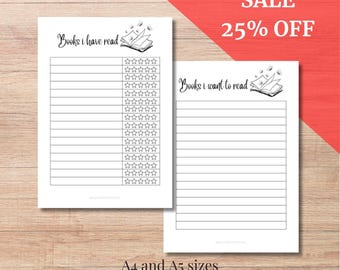 Reading Journal Pages Bundle Gift For Book Lovers Reading Tracking Book Log Review