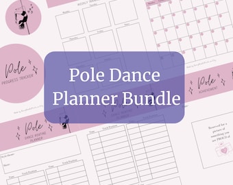 Pole Dance Fortschritt Tracker Printable Bundle Pole Fitness Journal Planer Freund Geschenk für Schwester Vorlage Tänzerinnen Zielverfolgung