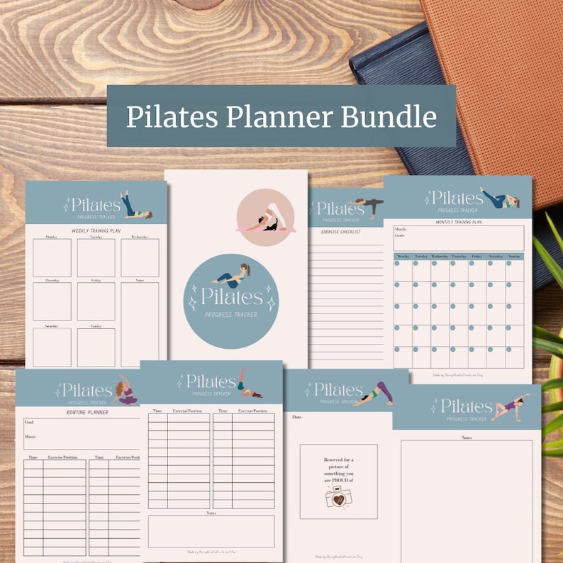 Pilates planner bundle pilates tracker printable
