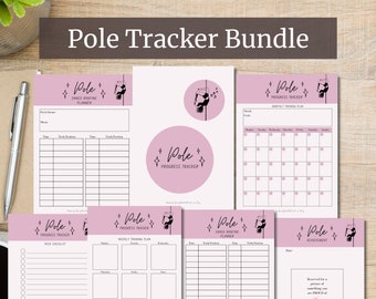 Pole Dance Fortschritt Tracker Printable Bundle Pole Fitness Journal Planer Freund Geschenk für Schwester Vorlage Tänzerinnen Zielverfolgung