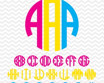 CIRCULAR FONT SVG files, Monogram Alphabet, Silhouette, Die Cut, Vinyl Cutter, Monogram, Screen Printing svg#019