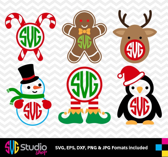 Download CHRISTMAS MONOGRAM SVG Files Silhouette Die Cut Vinyl | Etsy