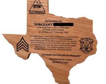 Texas custom plaque