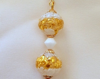 BOUCLES D'OREILLES en perles de verre de MURANO authentiques, cristal swarovski et crochet gold filled.