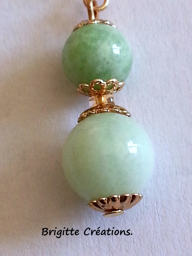 AMAZONITE PEARL BOUCLES of Tanzanian pearls on gold filled earrings,