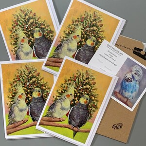 Cockatiel Christmas Card, Christmas Tree, Bird Christmas Card, Mistletoe Kiss, Blank Inside, Pet Bird, Nymphensittich, Valkparkiet image 7