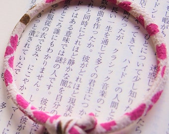 Pulsera de tela de kimono: joyería ajustable hecha a mano de estilo japonés