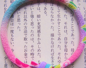 Pulsera de tela de kimono: joyería japonesa ajustable