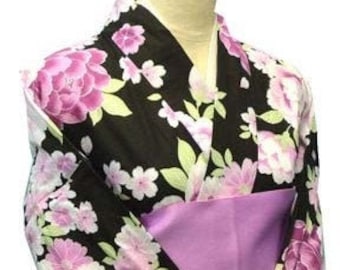 Kimono Women, Black Kimono, Kimono Cardigan, Summer Kimono, Yukata, Floral, Colourful Flowers, Kimono Robe, Cotton Kimono, Dressing Gown
